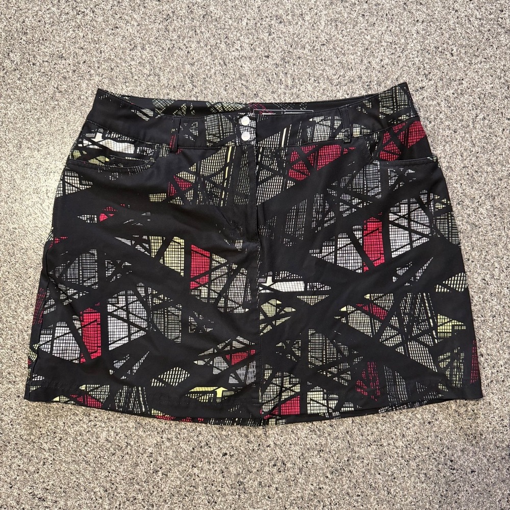 Slazenger Golf Skort Womens 12 Black Performance Athletic Stretch Tight Lined